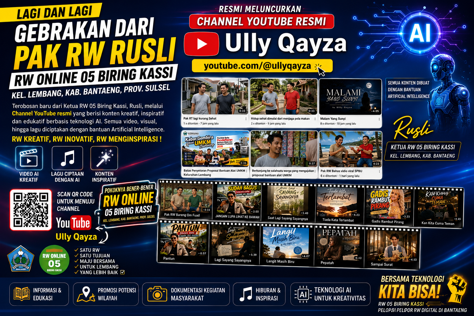 Lagi dan Lagi Bikin Gebrakan! RW 05 Biring Kassi Luncurkan Channel YouTube Resmi, Bukti Nyata Transformasi Digital dari Kelurahan Lembang
